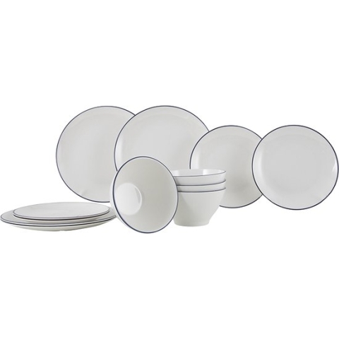 Gimex - Linea Line - Servies - Blauw - 12-Delig