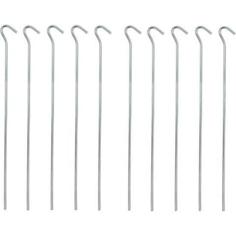 10x Stuks grondpennen/tentharingen metaal halfrond 30 cm - Kampeer artikelen voor tent of windscherm