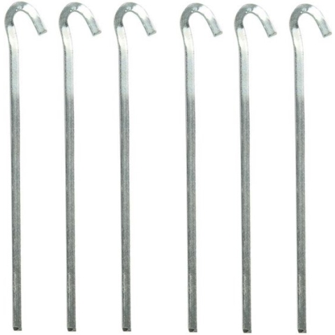 6x Stuks rotspennen/tentharingen metaal halfrond 22 cm - Kampeer artikelen voor tent of windscherm
