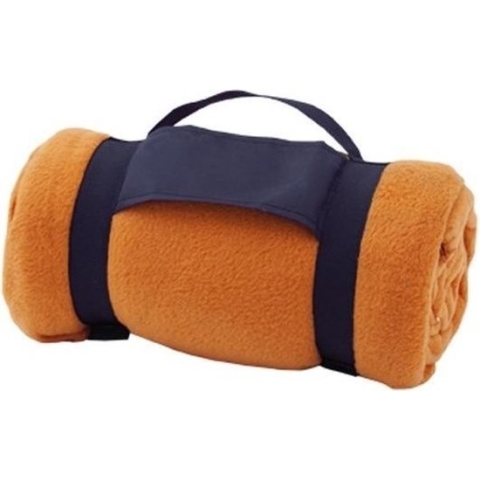 Strand/picknick kleed oranje met afneembaar handvat 160 x 130 cm