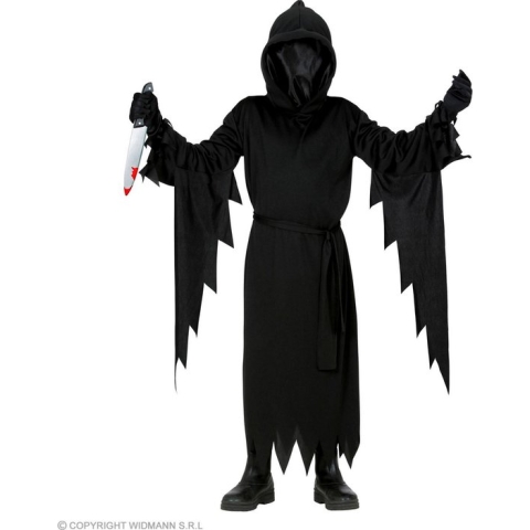 Widmann - Scream Kostuum - Dolend Door De Straten Magere Hein Kind Kostuum - Zwart - Maat 164 - Halloween - Verkleedkleding