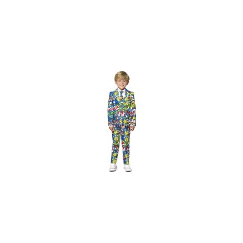 OppoSuits Super Mario™ - Jongens Pak - Nintendo - Gekleurd - Maat EU 122/128 - 8 Jaar