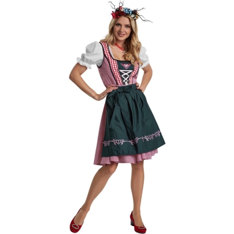dressforfun - Mini-Dirndl Berchtesgaden model 2 M - verkleedkleding kostuum halloween verkleden feestkleding carnavalskleding carnaval feestkledij partykleding - 304656