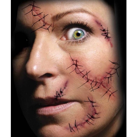 Partychimp Neptattoo Volwassenen Stapled And Stitched voor bij Halloween Kostuum Volwassenen