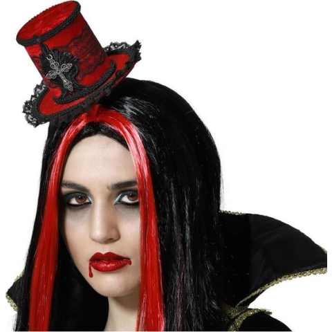 Halloween/horror verkleed diadeem hoedje - vampier queen/princess - kunststof - dames/meisjes
