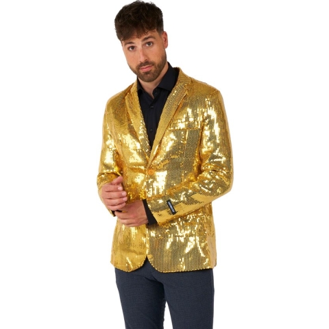 Suitmeister - Sequins Gold - Heren Carnavals Jasje Goud - Maat S