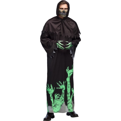 Boland - Kostuum Glowing reaper (50/52) - Multi - M - Volwassenen - Grim reaper - Halloween en Horror