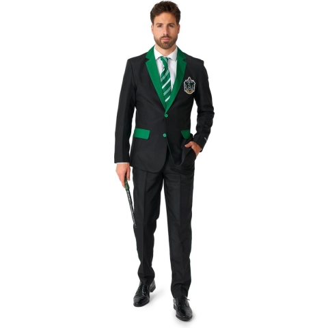 Suitmeister Zwadderich Kostuum - Mannen Pak - Zwart & Groen - Halloween Harry Potter Films - Maat M