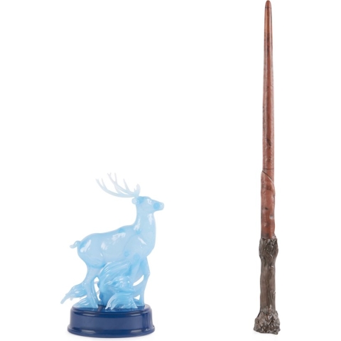 Wizarding World Harry Potte - Harry Potter toverstaf van 33 cm met Patronusbezwering en hertenfiguurtje - licht en geluid
