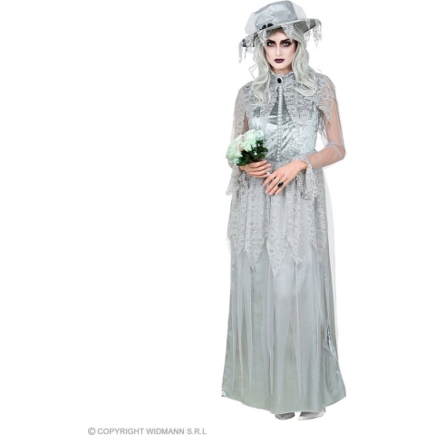 Widmann - Feesten & Gelegenheden Kostuum - Geestelijke Bruid Wacht Op Antwoord - Vrouw - Grijs - Small - Halloween - Verkleedkleding