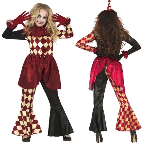 Fiestas Guirca - Horror Clown meisjes (5-6 jaar) - Halloween Kostuum voor kinderen - Halloween - Halloween kostuum meisjes