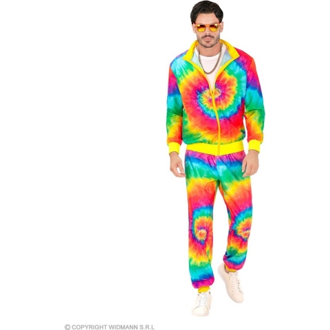 WIDMANN - Neon Tie and Dye trainingspak voor volwassenen - L