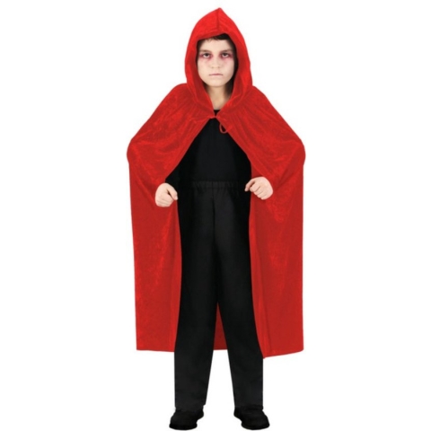 Halloween Dracula cape - voor kinderen - fluweel - rood - L120 cm