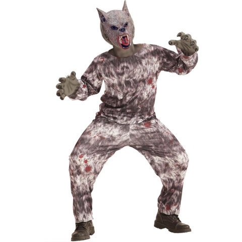WIDMANN - Grijs weerwolf kostuum met masker voor kinderen - 158 (11-13 jaar)