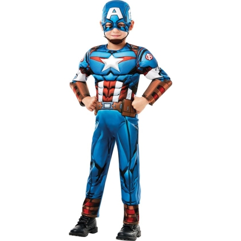 RUBIES UK - Luxe Captain America animatieserie pak voor jongens - 134/140 (9-10 jaar) - Kinderkostuums