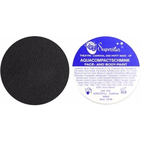 Carnaval / Sinterklaas / Piet Superstar schmink zwart 2 stuks - 16 gram