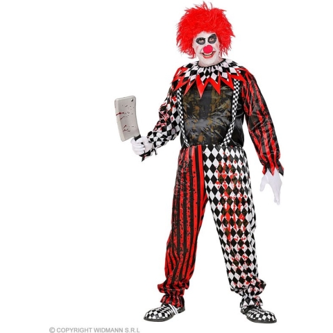 Widmann - Monster & Griezel Kostuum - Moordende Horrorclown - Man - Rood, Zwart - XXXL - Halloween - Verkleedkleding