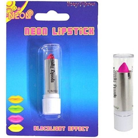 Carnaval verkleed artikelen Lippenstift neon roze - Jaren 80/90/eighties