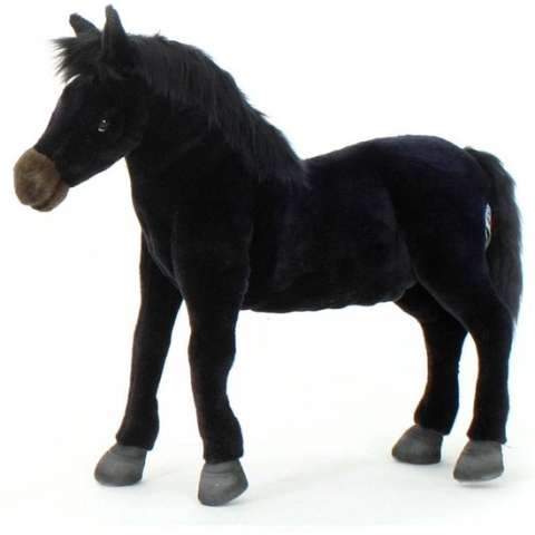Wild Paard Knuffel zwart, 45 cm, Hansa