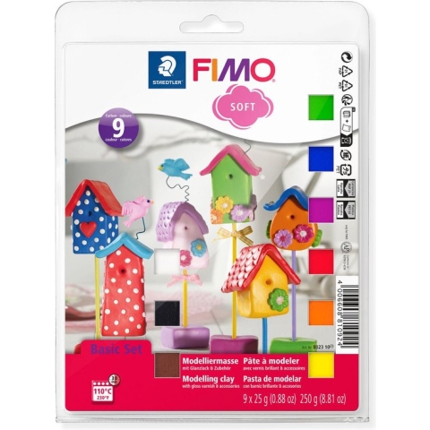 FIMO soft set - ovenhardende boetseerklei - basisset 9 halve blokken