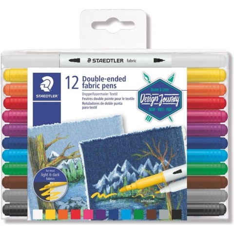 STAEDTLER textielmarker dubbele punt - set 12 st