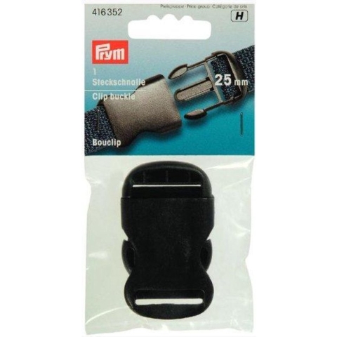 Klikgesp - kunststof - zwart - 25 mm - Per stuk verpakt - PRYM ART.NR. 416 352