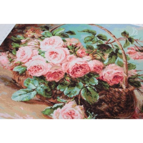 Basket of Roses - borduurpakket met telpatroon - Luca-S - b547