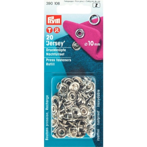 Prym Jersey drukknopen 20 stuks 10 mm navulverpakking