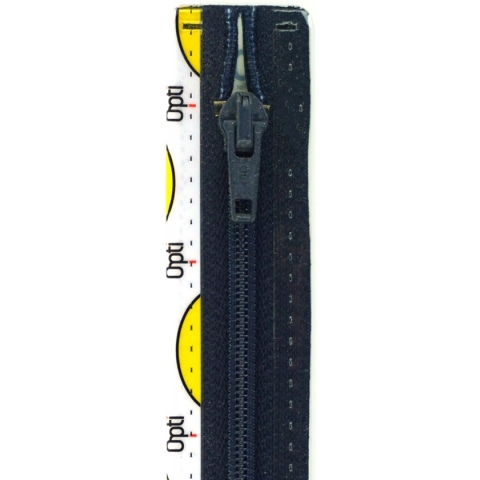 Opti S60 ritssluiting kunststof, deelbaar, Donker Blauw, 40cm, per stuk.