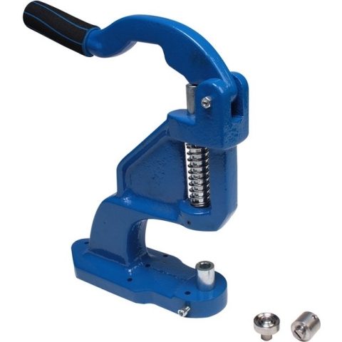 Professionele zeilringen pers, inclusief stempel en 500 zeilringen, messing vernikkeld 12 mm