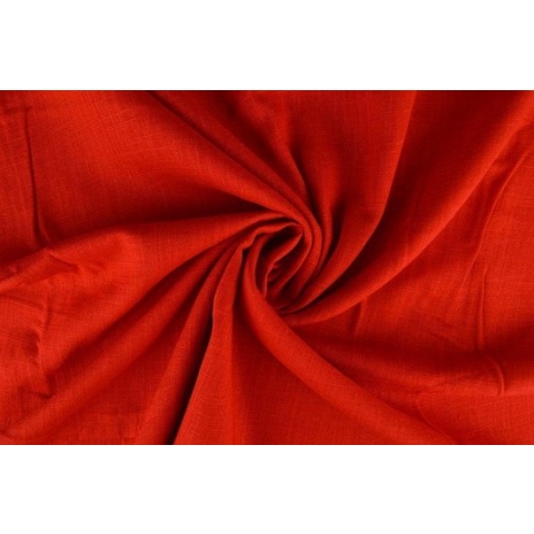 Linnen stof op rol - Rood - 10 meter