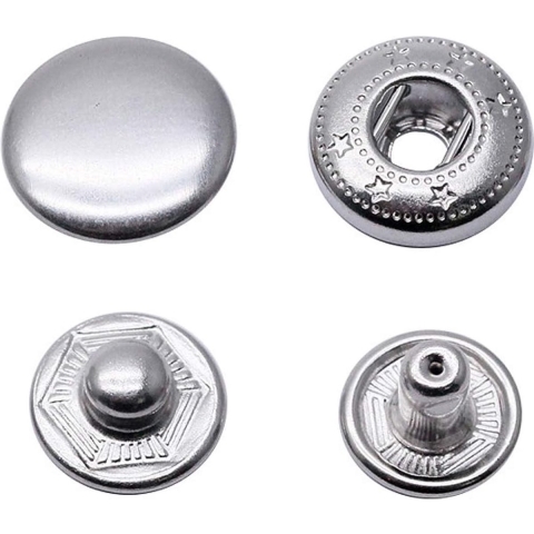 Anorak-drukknopen, 80 stuks, zilver, diameter 15 mm, drukknoppen voor leren ambachtelijke jas, handtas, portemonnee