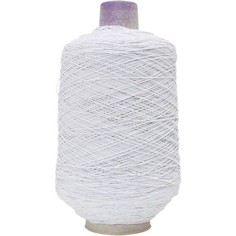 Dun, rond elastisch garen, wit, 1500 m/ 1 rol