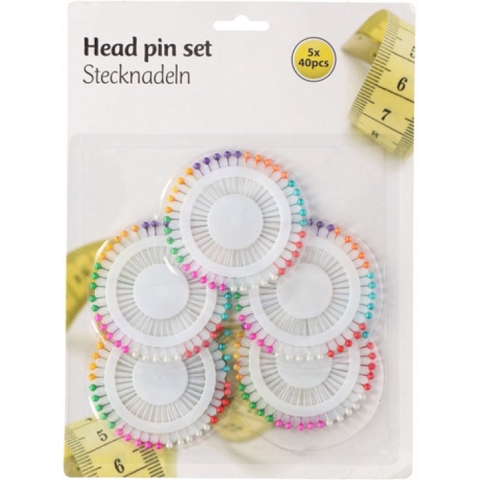 LifeTime Kopspelden/steekspelden set - 200x stuks - Gekleurd - 26 mm - hobby spelden