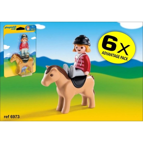 6 x PLAYMOBIL 123 Ruiter met paard - 6973PLAYMOBIL 123 Ruiter met paard - 6973