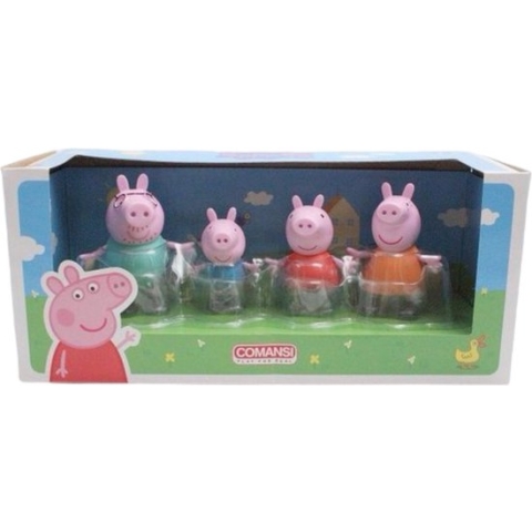Peppa Pig - speelsetje met 4 speelfiguurtjes - kunststof - 5-6,5 cm -