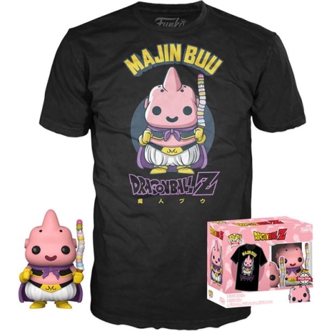 Funko Pop! & Tee Box: Dragon Ball Z - Majin Buu #973 Exclusive (Size S)