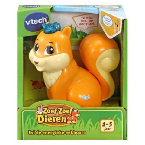 VTech Zoef Zoef Dieren - Evi de Energieke Eekhoorn - Educatief Speelfiguur - Interactief Speelgoed - 1 tot 5 Jaar