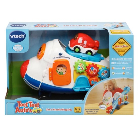VTech Toet Toet Auto's 2 in 1 Vrachtvliegtuig - Educatief Baby Speelgoed - Speelgoed Auto - 1 tot 5 Jaar