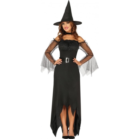 Heks & Spider Lady & Voodoo & Duistere Religie Kostuum | Punthoed Heks Pandora | Vrouw | Maat 38-40 | Halloween | Verkleedkleding