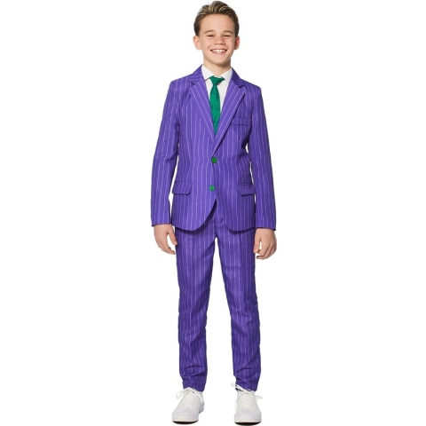 Suitmeister The Joker - Jongens Kostuum - Verkleedkleding - Halloween - Carnaval - Paars - Maat S