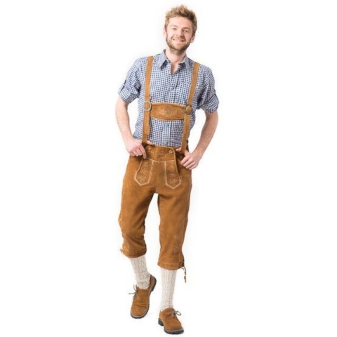 Tannhauser Lederhosen Markus Lang 100% Echt Leder Oktoberfest Heren  -Leer -Bruin -M