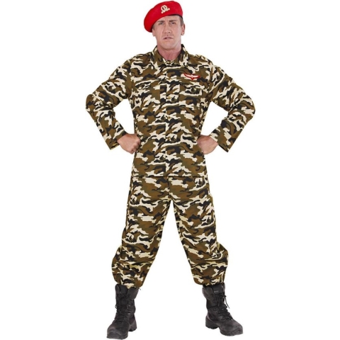 Widmann - Leger & Oorlog Kostuum - Rambo Soldaat - Volwassen Man - Groen - Large - Carnavalskleding - Verkleedkleding
