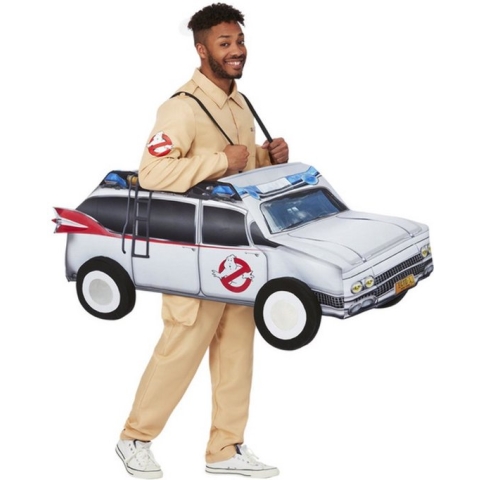 Smiffy's - Ghostbusters Kostuum - Op Zoek Naar Spoken Ghostbusters Ride Kostuum - Wit / Beige - One Size - Halloween - Verkleedkleding
