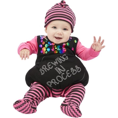 Smiffy's - Heks & Spider Lady & Voodoo & Duistere Religie Kostuum - Baby Heks Jurkje Kind - Roze, Zwart - 6 - 9 Maanden - Halloween - Verkleedkleding