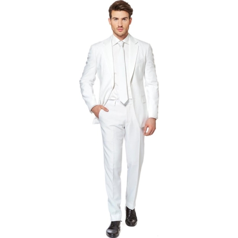 OppoSuits White Knight - Mannen Zomer Kostuum - Wit - Feest - Maat 58
