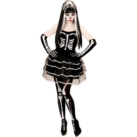 WIDMANN - Skelet tutu kostuum voor vrouwen - L
