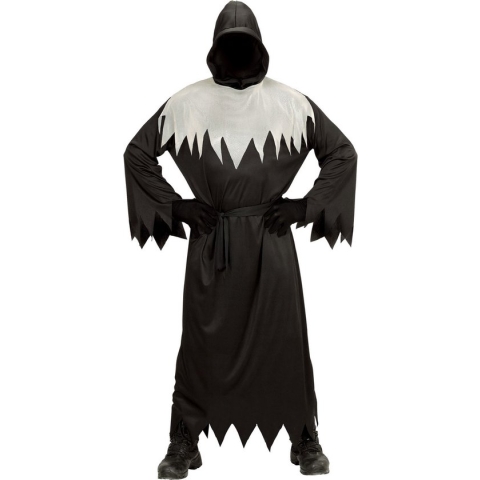 Widmann - Beul & Magere Hein Kostuum - Grafschender Ontheiliger Kostuum - Zwart - Maat 128 - Halloween - Verkleedkleding