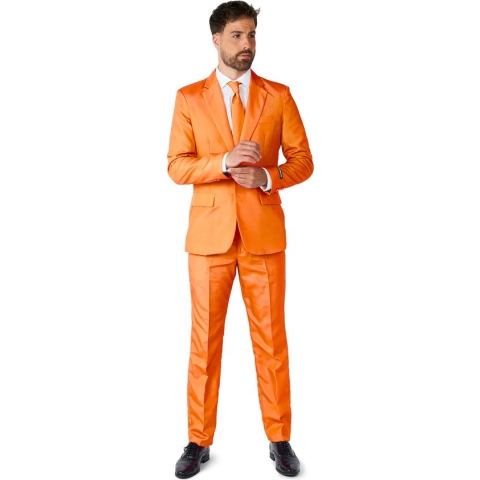 Suitmeister Orange - Heren Pak - Koningsdag En Nederland WK Voetbal - Oranje - Maat S