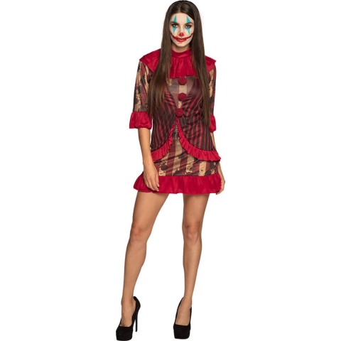 Boland - Kostuum Midnight clownette (36/38) - Multi - S - Volwassenen - Clown - Clown - Circus- Halloween - Horror